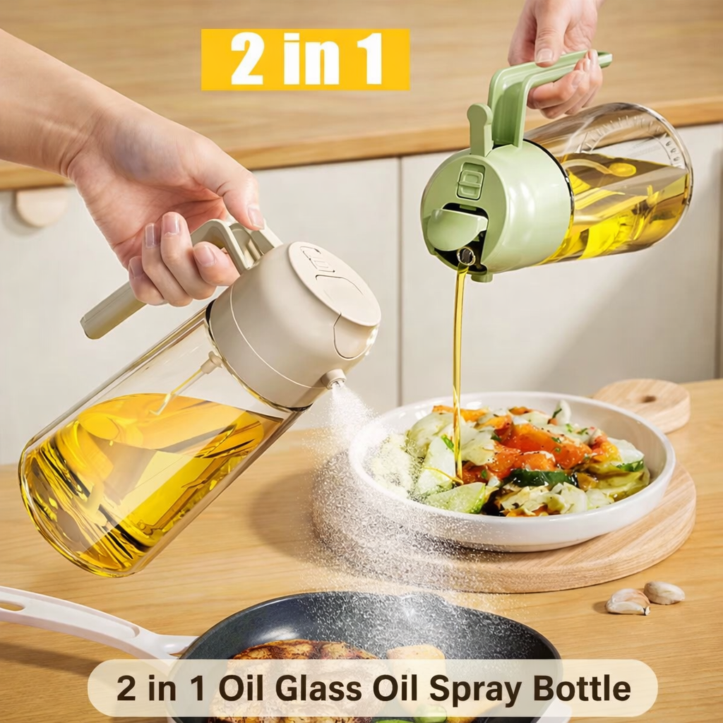 Picture of 2 In 1 Glass Oil Spray Dispenser 490 ml China Original Quality 